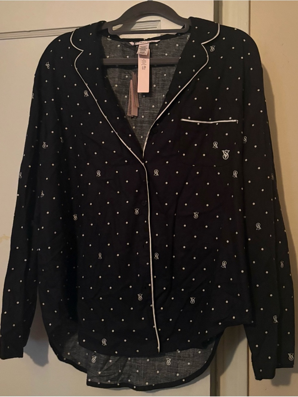 Victoria's Secret Black Polka Dot matching pajama set-NWT